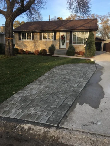 Barkman Holland paver driveway extension and fresh kentucky blue sod completed by Genesis Interlocking & Custom Landscaping in Winnipeg