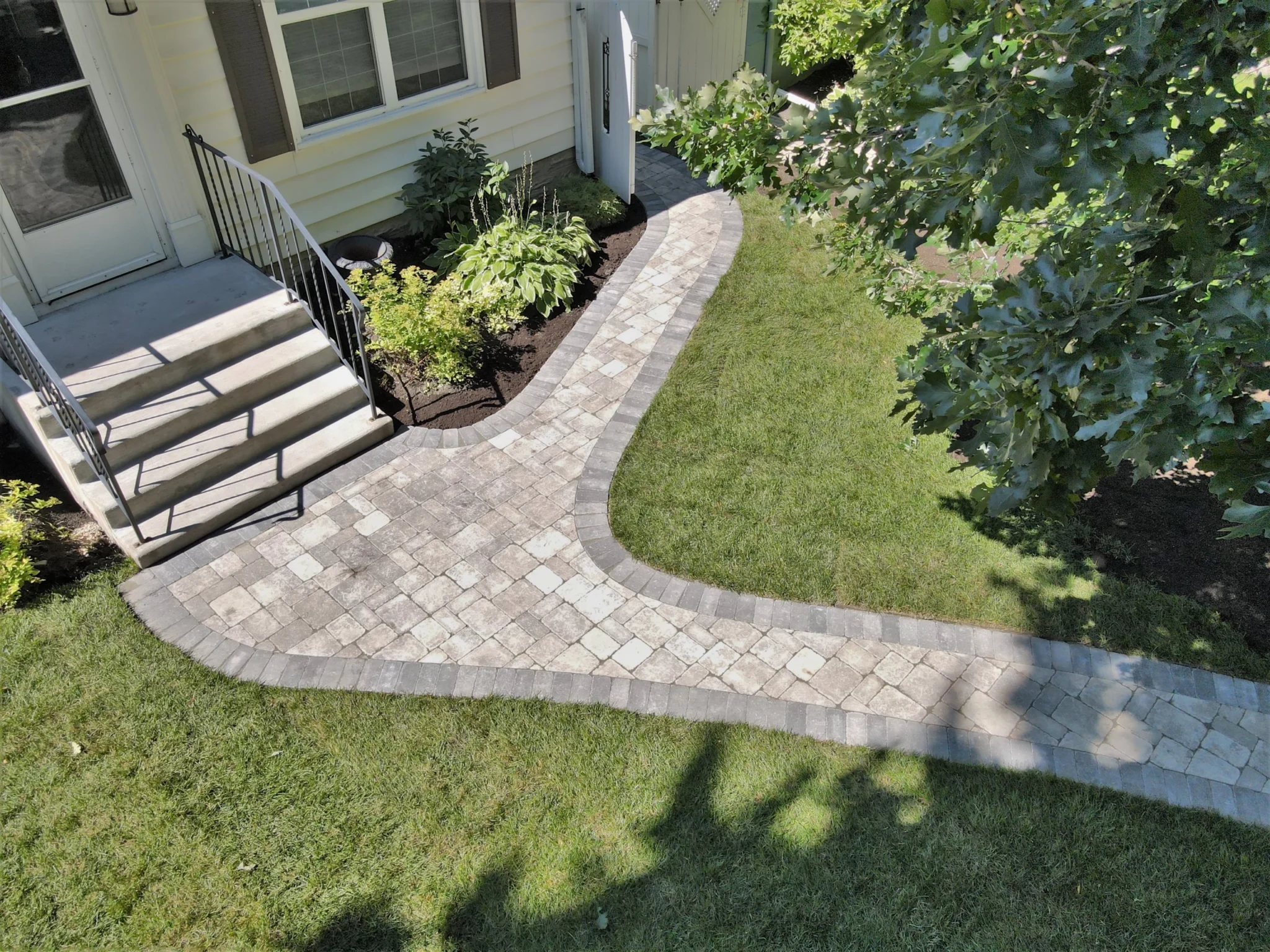 Roman Paver Sidewalk & Front Entrance - Landscaping In Winnipeg Manitoba