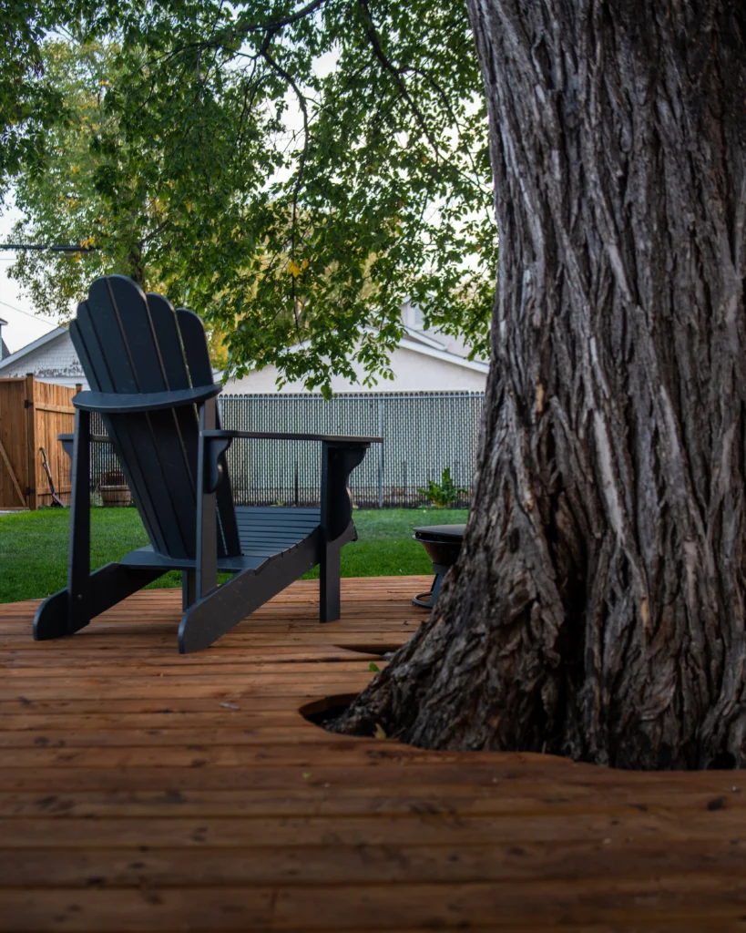 Pressure Treated Brown Deck Installation - Winnipeg Landscaping & Decking