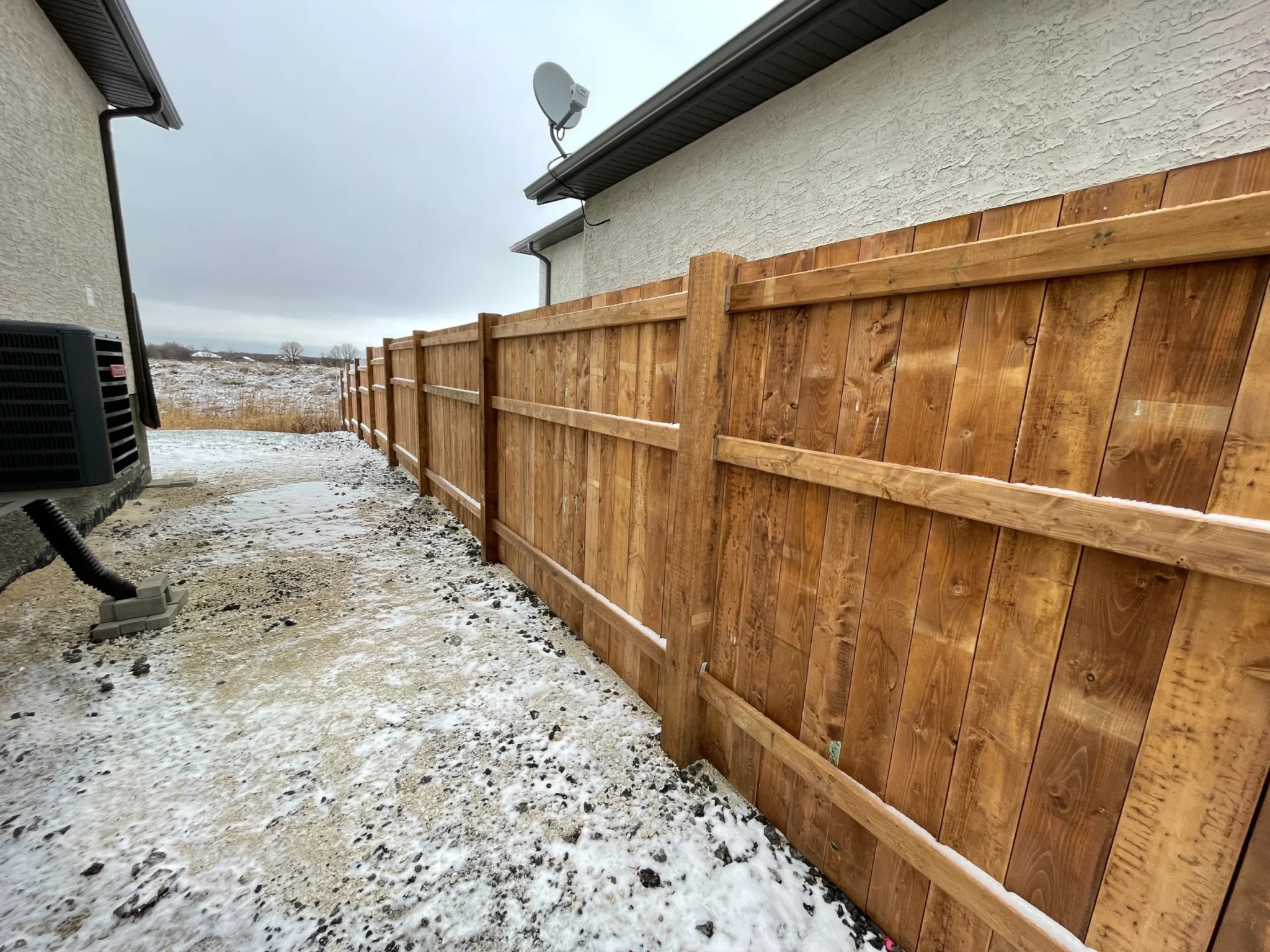 Pressure Treated Brown 6x6 Fence Installation