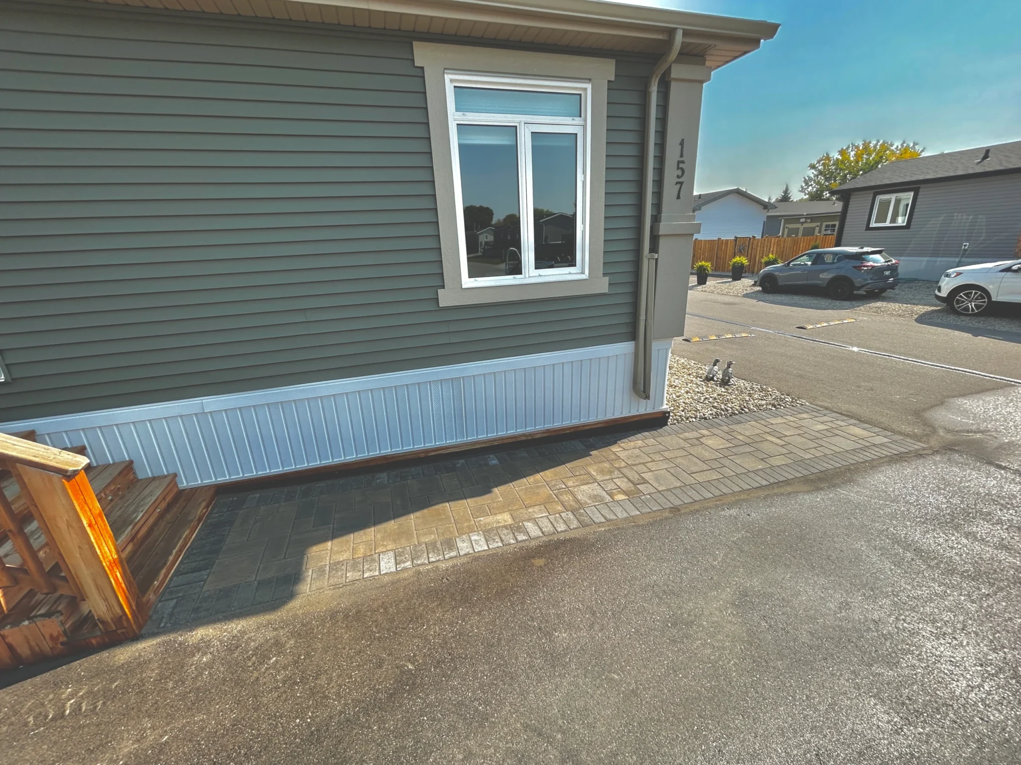 Barkman Verano Paver Front sidewalk / Driveway extension - Landscaping In Winnipeg - Landscaping Gallery Winnipeg