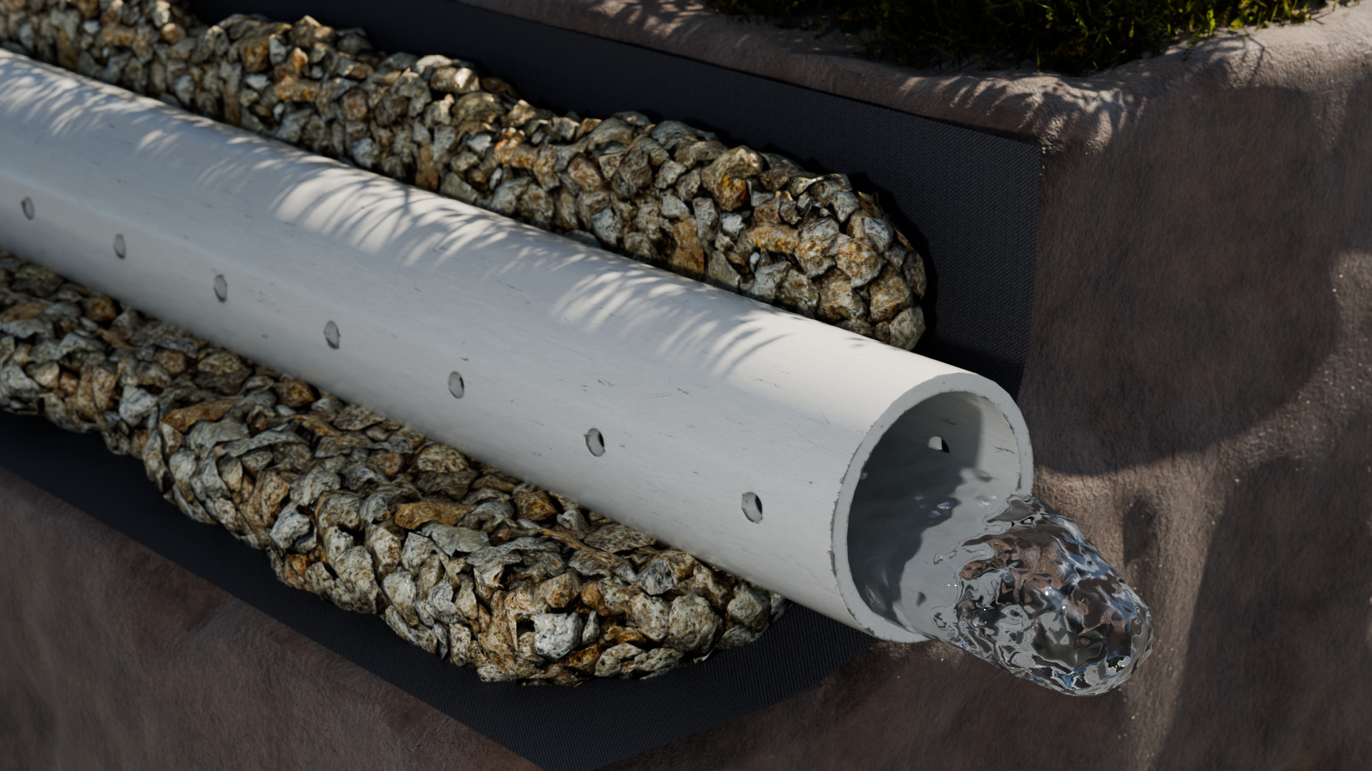 French drain installed in Winnipeg Manitoba