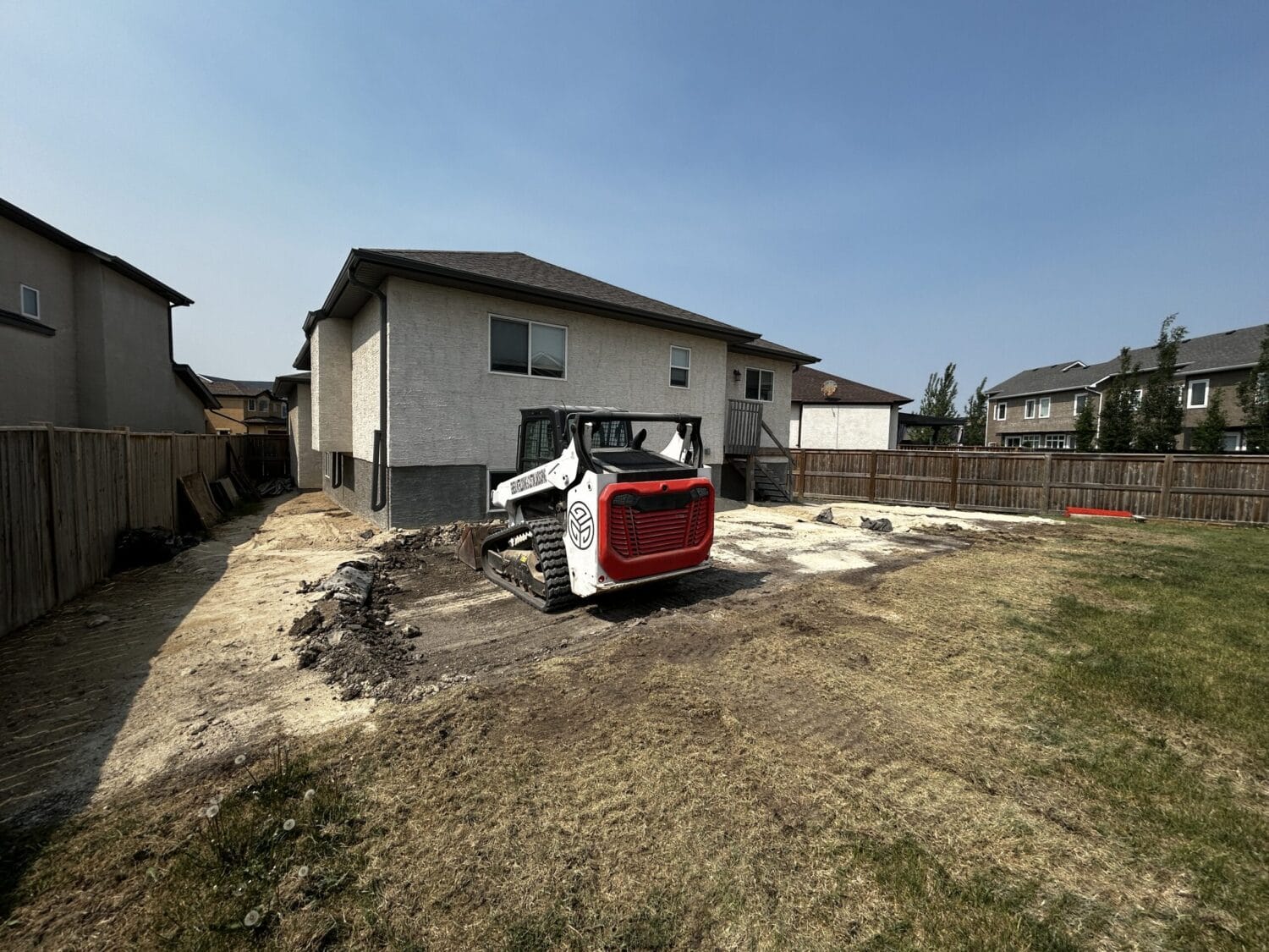 Patio excavation & base installation in Transcona Winnipeg Manitoba