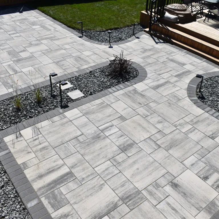 Barkman Broadway Paver Patio In Sterling With Charcoal Border